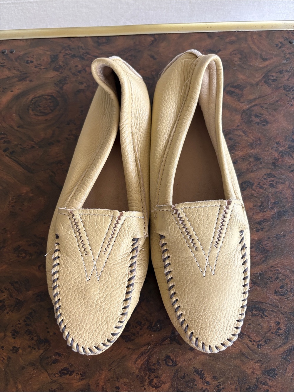 Minnetonka Natural Deer Hide Moccasins